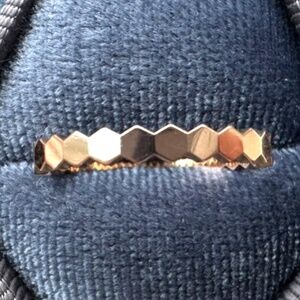 Designer CHAUMET ~18K Rose Gold Honeycomb BEE MY LOVE Wedding Stacking Ring Band